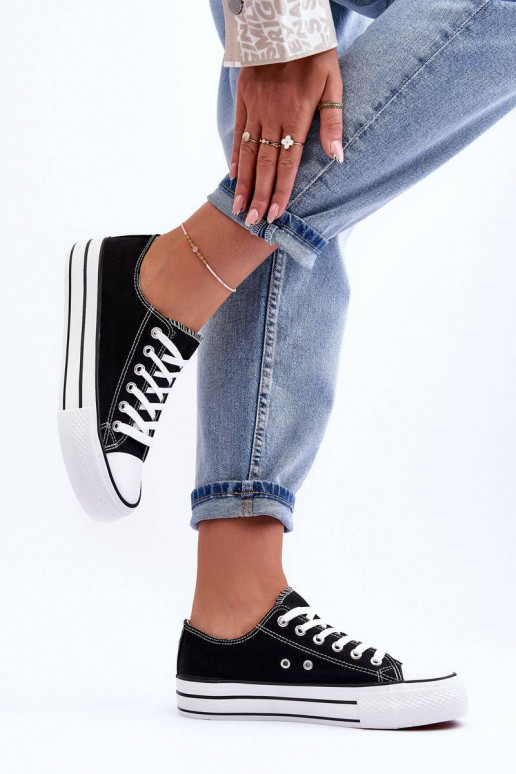 Chaussures de loisirs du modèle classique avec plateforme de couleur noire Jazlyn