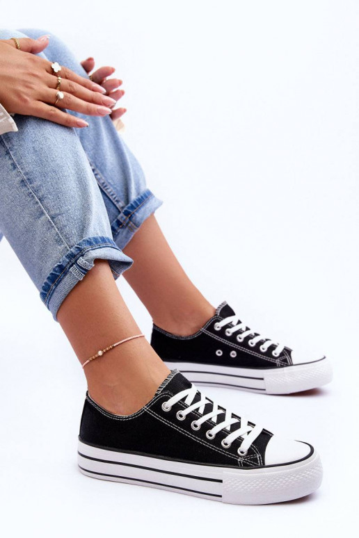 Chaussures de loisirs du modèle classique avec plateforme de couleur noire Jazlyn