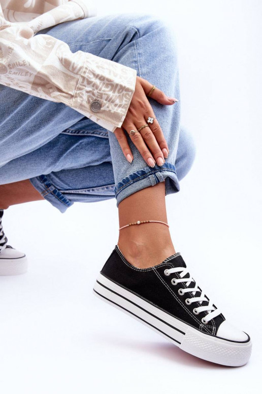 Chaussures de loisirs du modèle classique avec plateforme de couleur noire Jazlyn