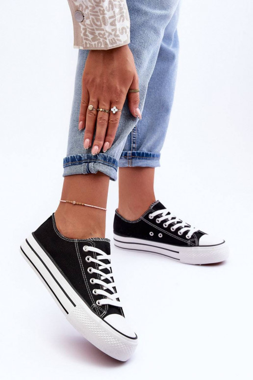 Chaussures de loisirs du modèle classique avec plateforme de couleur noire Jazlyn