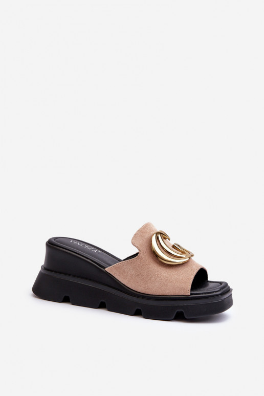 Chaussons femme beige Iaria