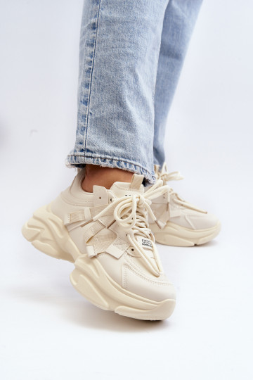 Baskets modèle chaussures à semelles massives tendance beige Windamella 2