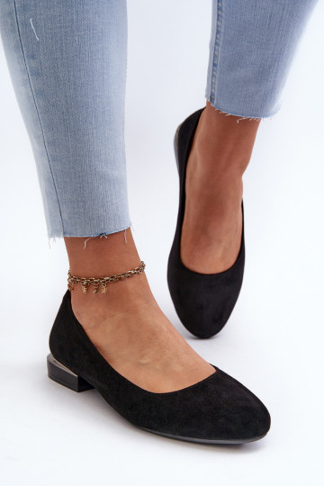 Chaussures à talons bas en daim pour femmes noires par Sergio Leone