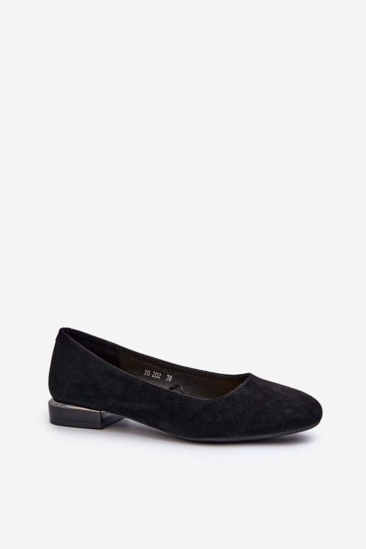 Chaussures à talons bas en daim pour femmes noires par Sergio Leone