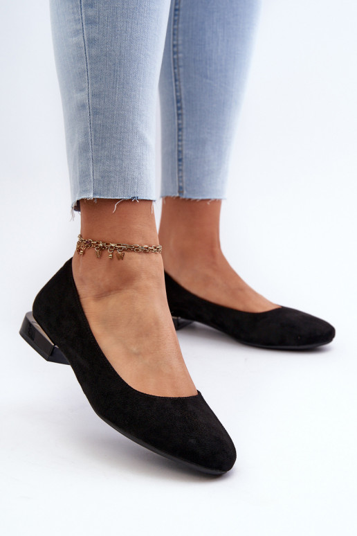 Chaussures à talons bas en daim pour femmes noires par Sergio Leone