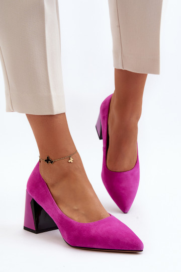Chaussures à talons en daim couleur rose Alessyndra