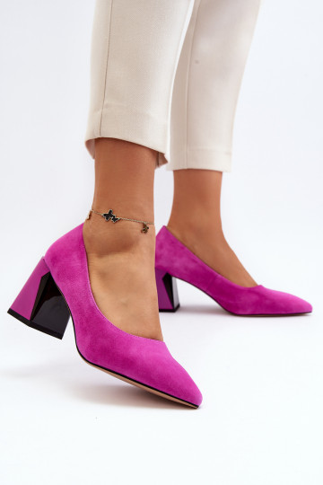Chaussures à talons en daim couleur rose Alessyndra 2