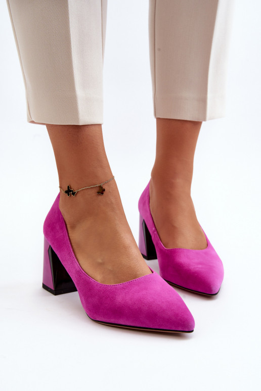 Chaussures à talons en daim couleur rose Alessyndra
