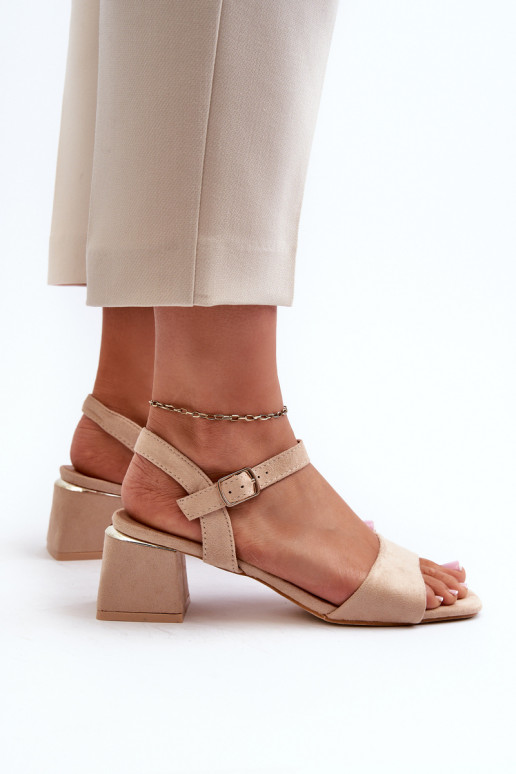Sandales pour femmes en daim beige