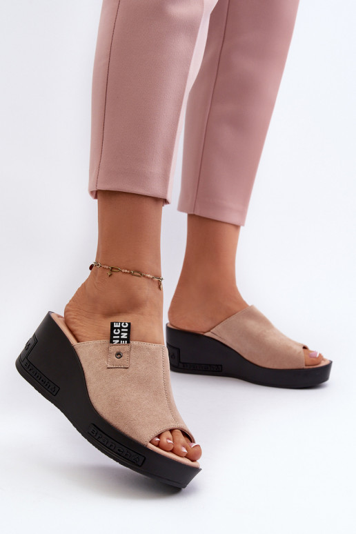 Chaussons femme beige Vleni Chaussons femme beige Vleni