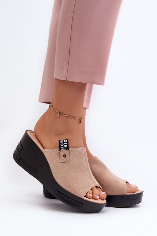 Chaussons femme beige Vleni Chaussons femme beige Vleni