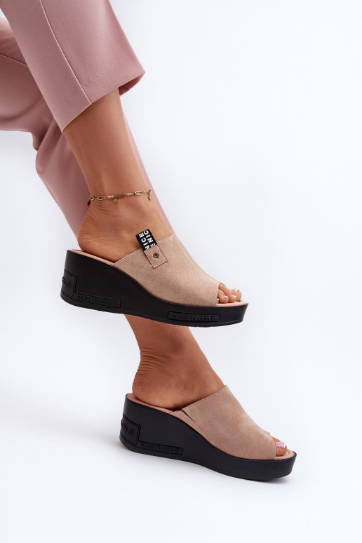 Chaussons femme beige Vleni Chaussons femme beige Vleni