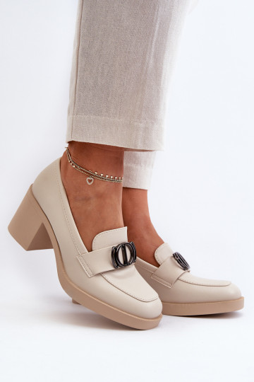Chaussures à talons avec ornements beige Nedarea