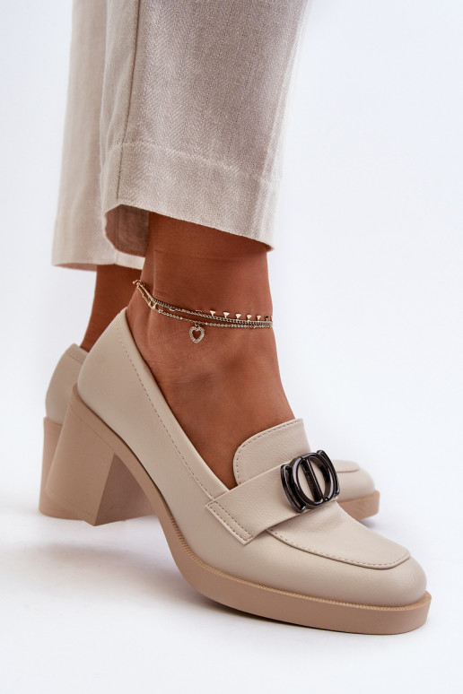 Chaussures à talons avec ornements beige Nedarea