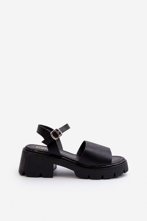 Sandales à talon large pour femmes de couleur noire Dottiassa