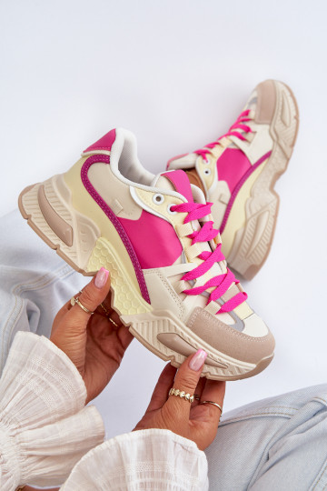 Chaussures à semelle massive de couleur rose Peonema 2