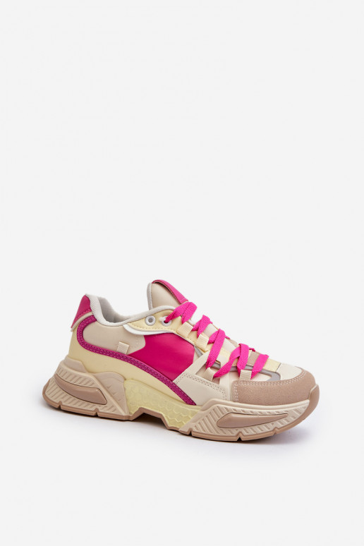 Chaussures à semelle massive de couleur rose Peonema
