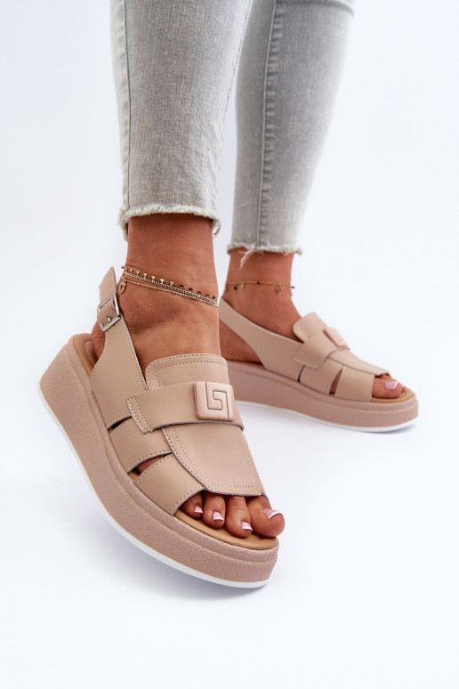 Sandales plateforme Vivitellia beige...