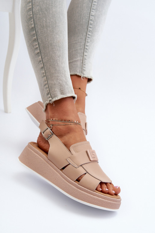 Sandales plateforme Vivitellia beige pour femme