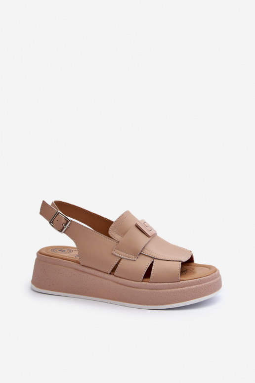 Sandales plateforme Vivitellia beige pour femme