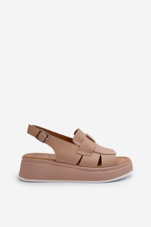 Sandales plateforme Vivitellia beige pour femme