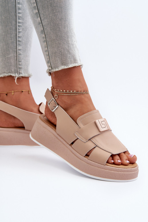 Sandales plateforme Vivitellia beige...