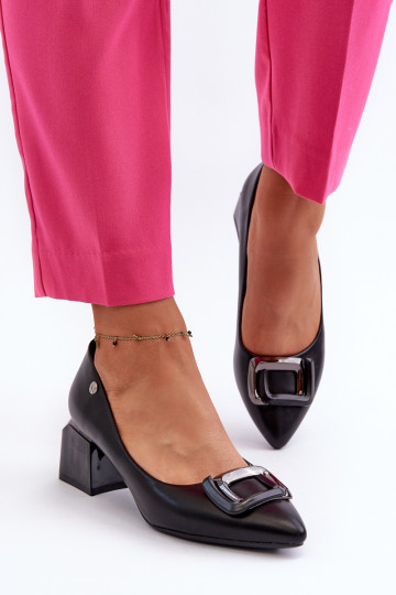 Chaussures à talons avec ornements de couleur noire Sarala 2
