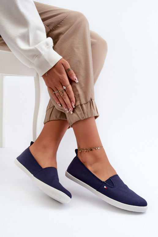 Baskets chaussures casual Slip-On couleur bleu foncé Adrancia