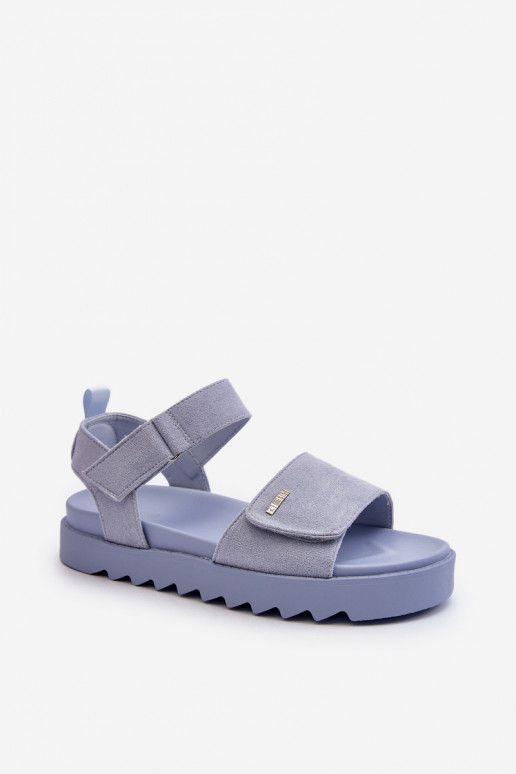 Sandales en daim à plateforme Big Star couleur bleu
