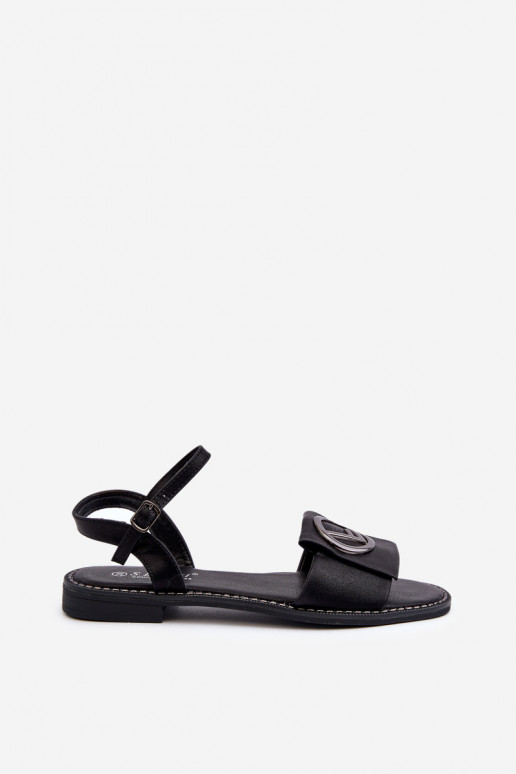 Sandales pour femmes avec ornements en noir S.Barski
