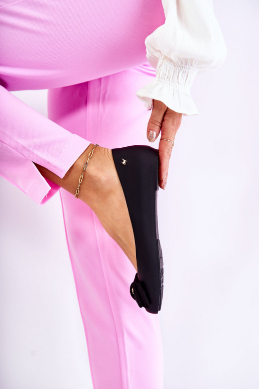 Ballerines en caoutchouc avec rubans de couleur noire Fergie