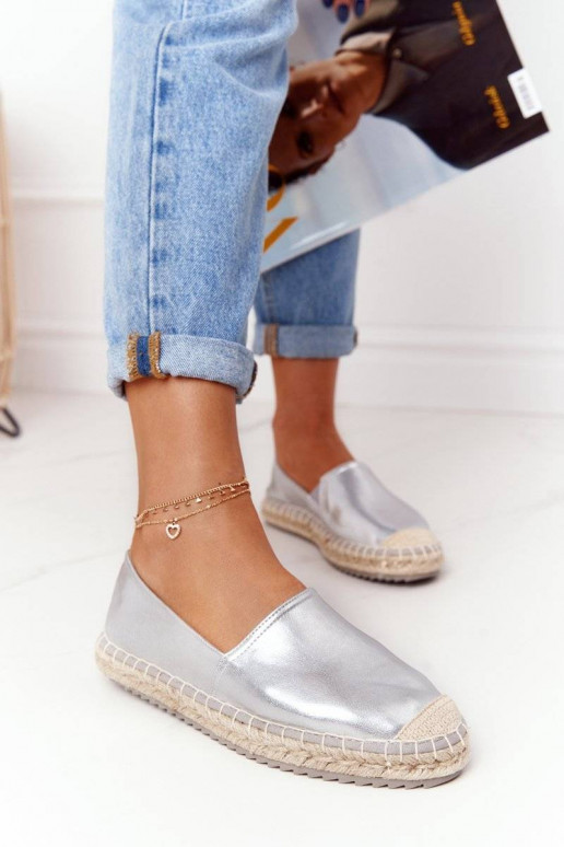 Espadrilles en cuir Big Star couleur argent
