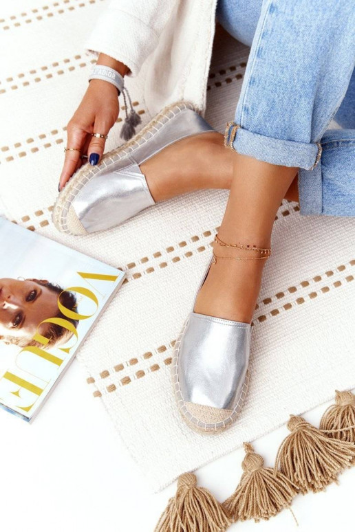 Espadrilles en cuir Big Star couleur argent