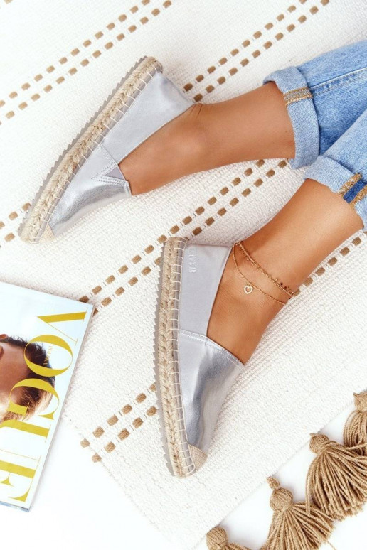 Espadrilles en cuir Big Star couleur argent