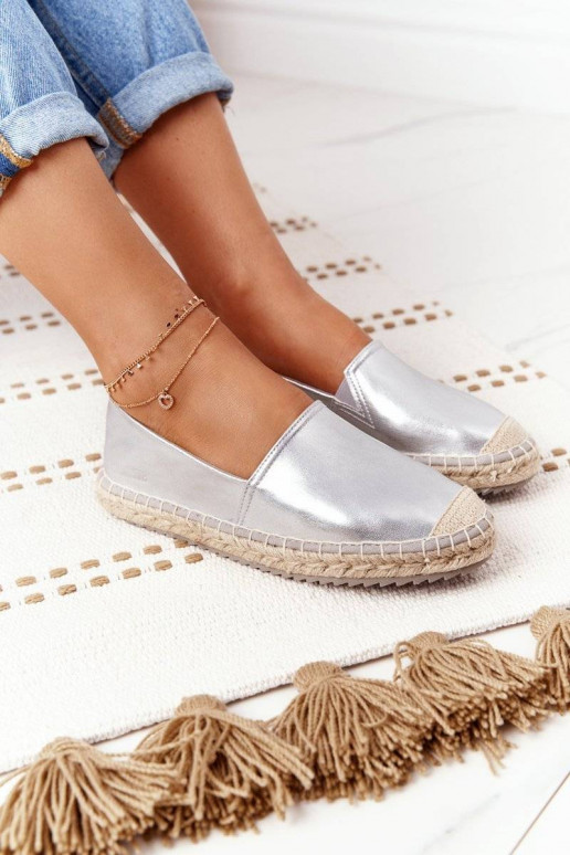 Espadrilles en cuir Big Star couleur argent