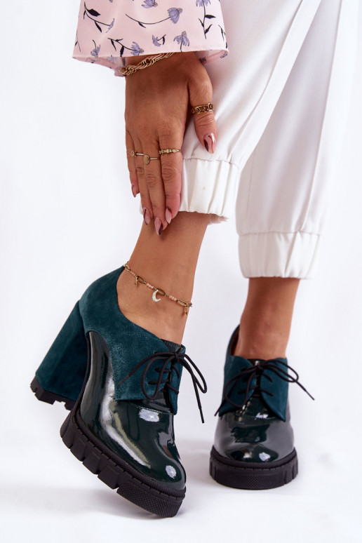 Bottines à plateforme de couleur verte Carisa