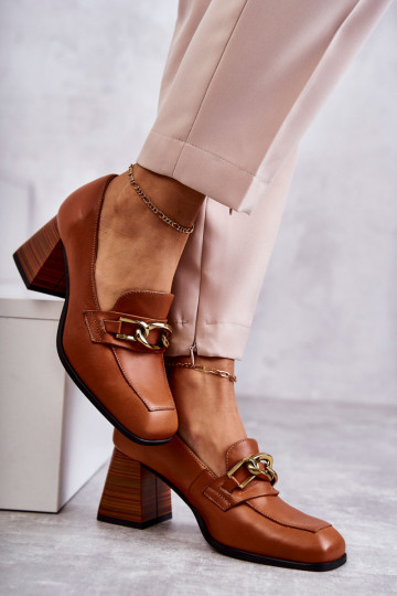 Chaussures avec chaînes Laura Messi couleur marron 2
