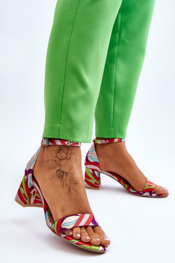 Sandales à talons bas en...