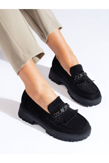 Mocassins femme daim noir Shelovet 2