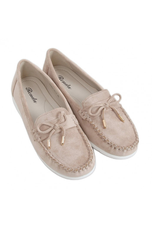 Mocassins pour femmes en éco-daim beige Mocassins pour femmes en éco-daim beige