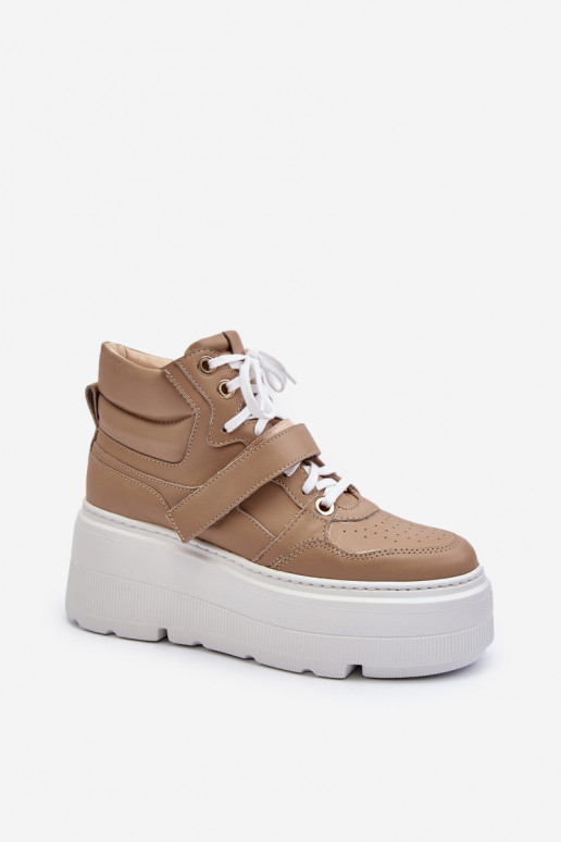 Chaussures modèle Zazoo Sneakers de couleur beige