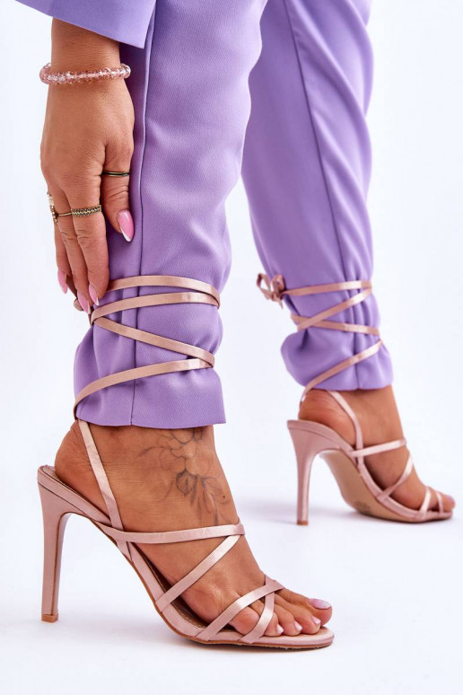 Sandales à talons femme beige Meya