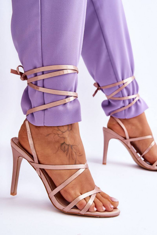 Sandales à talons femme beige Meya