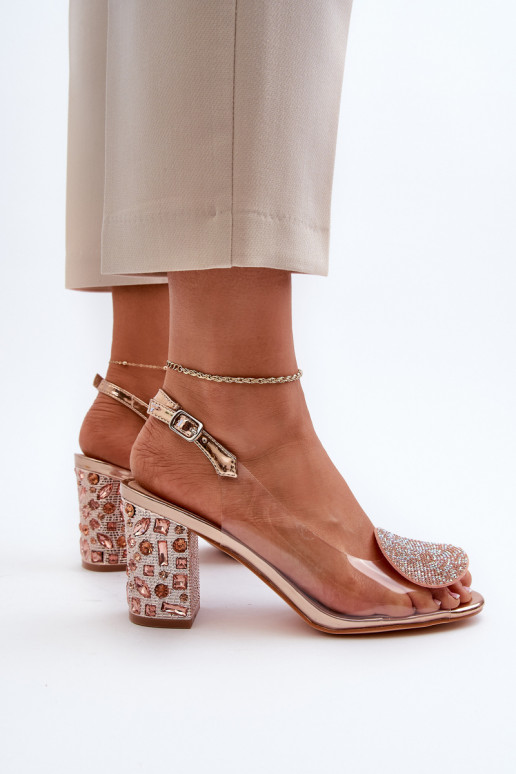 Sandales à talons couleur or rose D&A Sandales à talons couleur or rose D&A