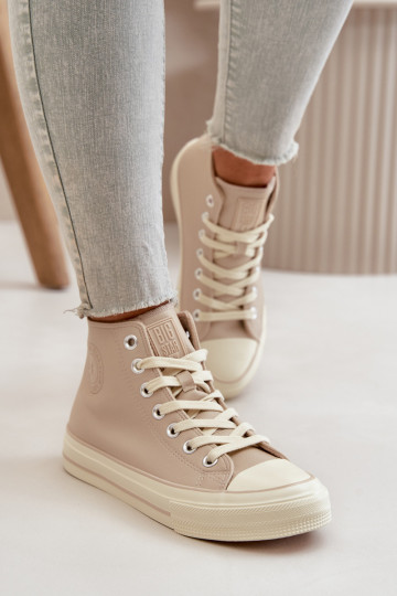 Chaussures de loisirs réchauffer en cuir écologique beige Big Star OO274934