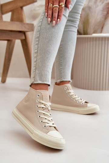 Chaussures de loisirs réchauffer en cuir écologique beige Big Star OO274934 2