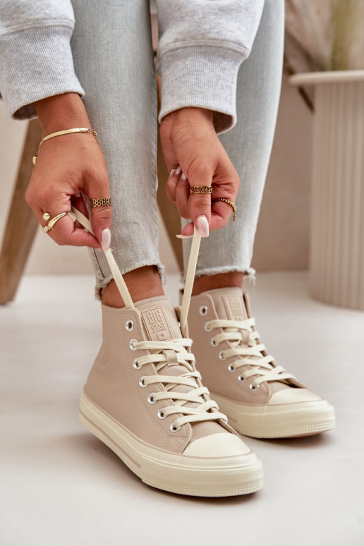 Chaussures de loisirs réchauffer en cuir écologique beige Big Star OO274934 Chaussures de loisirs réchauffer en cuir écologique beige Big Star OO274934