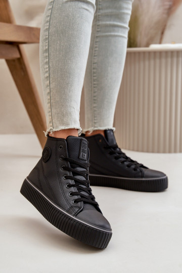 Féminin réchauffer chaussures décontractées en cuir écologique Big Star OO274790 couleur noire 2