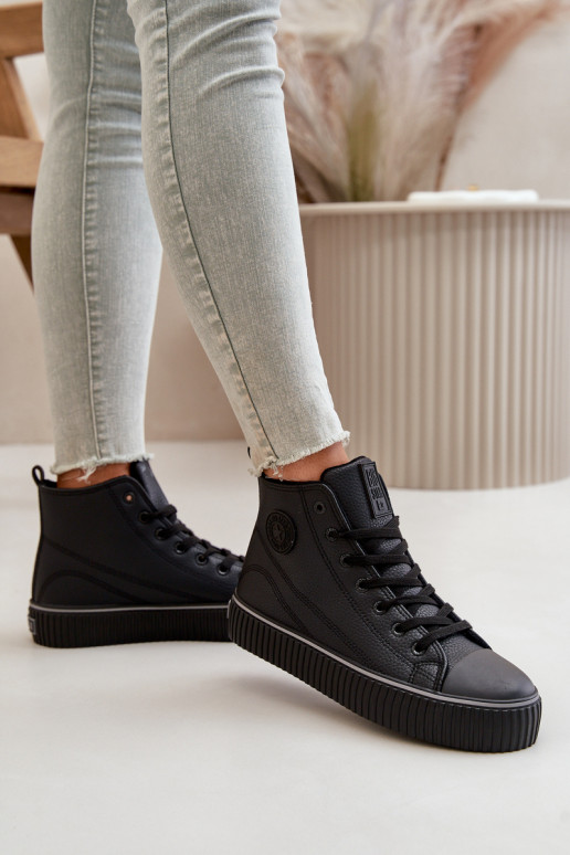 Féminin réchauffer chaussures décontractées en cuir écologique Big Star OO274790 couleur noire
