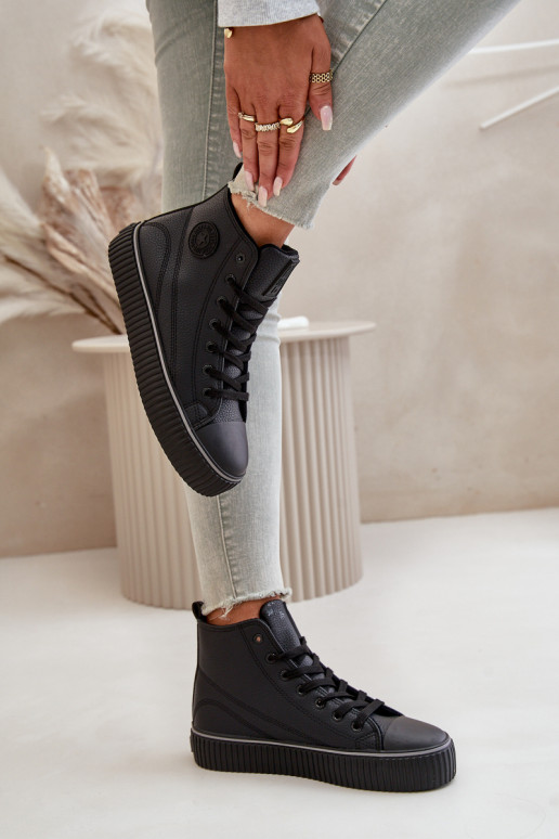 Féminin réchauffer chaussures décontractées en cuir écologique Big Star OO274790 couleur noire